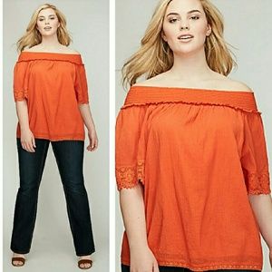 Orange lane bryant top NWT